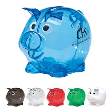 Mini Plastic Piggy Bank - Removable Bottom