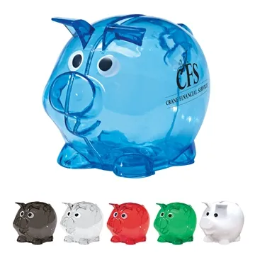 Mini Plastic Piggy Bank - Removable Bottom