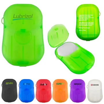 Image of 100 Custom Hand Soap Sheets in Case - Portable