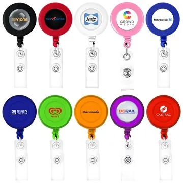 Image of 250 Custom Round Retractable Badge Holder - 30-inch