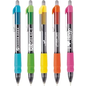 Image of 250 Promotional MaxGlide Click Tropical Pen - Hybrid Ink & Rubber ...
