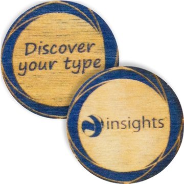 Image of 100 Promotional Wood Poker Chips: 2 Side Imprint - Real Wood