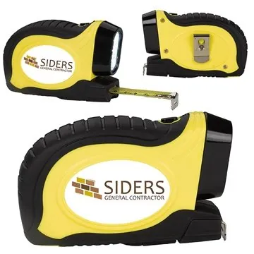 Image of 25 Custom Tape Measure with LED Flashlight - Auto Lock
