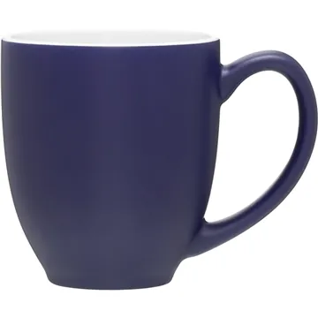 Image of 48 Promotional 15 oz Bistro Mug - Matte Cobalt Blue Glossy White - ...