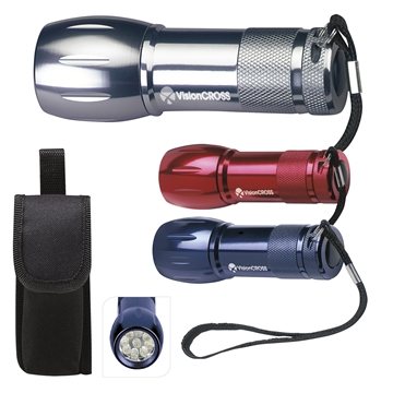 Mini Aluminum LED Flashlight - 9 LEDs & Long Life
