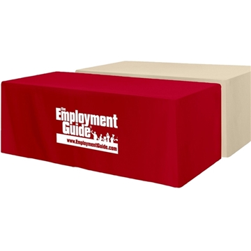 Fitted 3-Sided Table Cover - Fits 8 Foot Standard Table - Poly-Cotton & Rolled Hem