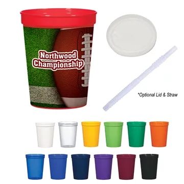16 oz Full Color Big Game Stadium Cup - Recycled Material & USA Made