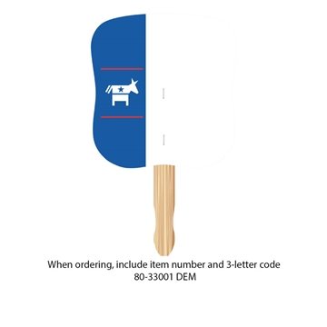 Hourglass Shape Hand Fan, Full Color Digital - 15pt Stock