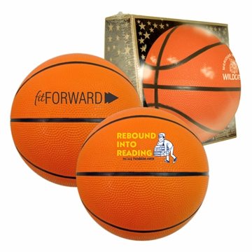 Image of 10 Custom 29 1/2 " Full-Size Rubber Basketball - Durable