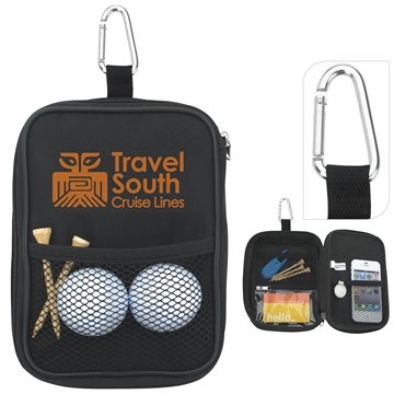 Image of 36 Promotional Valuables Zippered Pouch - Mesh Pockets & Carabiner