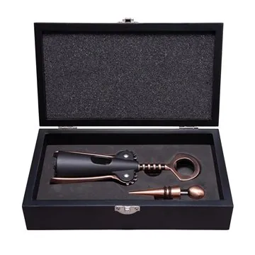 Image of 6 Promotional Sonoma Two-Piece Wine Set - Wooden Box & Copper ...