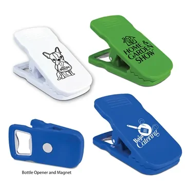 Image of 250 Customized Magnetic Bottle Opener Bag Clip - Spring Action