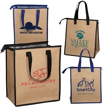 Image of 50 Custom Jute Cooler Tote Bag - Insulated & Eco-Friendly