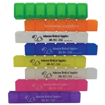Weekly Pill Box 6 - Braille Labeled