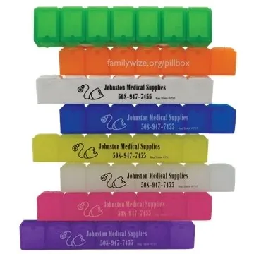 Image of 300 Custom Weekly Pill Box 6" - Braille Labeled