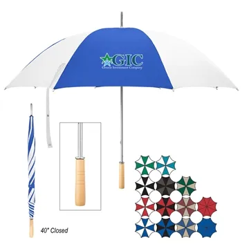 60 Arc Golf Umbrella - Aluminum Frame & Wood Grip