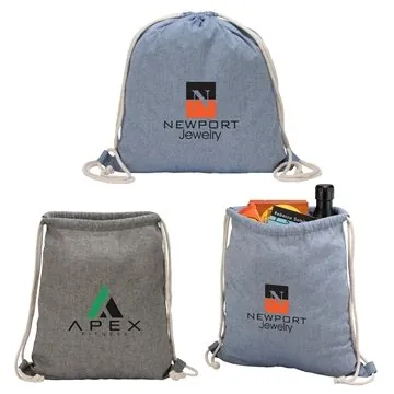 Image of 150 Customized Huron Recycled Cotton Drawstring Tote - 70% ...