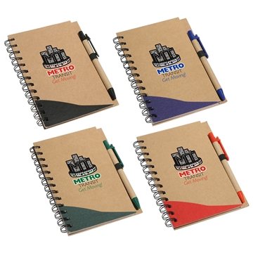 Image of 100 Customized Recycle Write Notebook & Pen - 100% Recycled