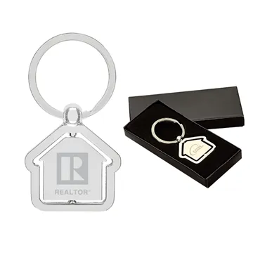 Image of 100 Promotional House Shaped Center Spinning Keyring - Polished