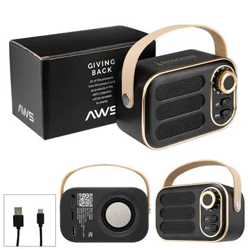 AWS Retro Boom FM Radio & Wireless Speaker - Bluetooth 5.0 & Multi-Input