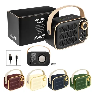 AWS Retro Boom FM Radio & Wireless Speaker - Bluetooth 5.0 & Multi-Input