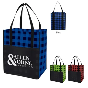 Image of 150 Custom Northwoods Laminated Non-Woven Tote Bag - Water ...