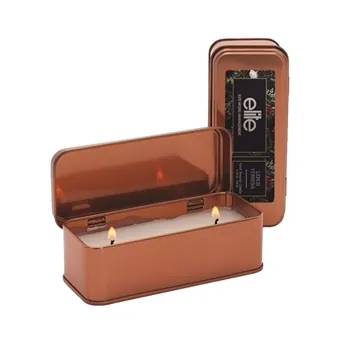 Image of 50 Promotional 2.25 oz Scented Copper Rectangular Candle - Hinged ...