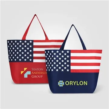 American Flag Non-Woven Tote Bag - Reusable & Recyclable