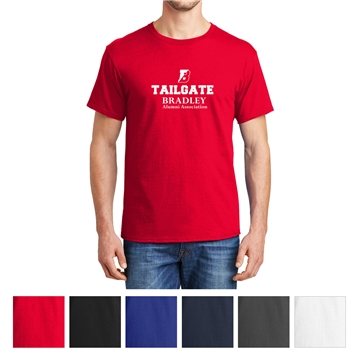 Hanes® ComfortSoft® 100% Cotton T-Shirt - Double-Needle Stitching