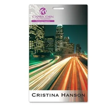 Image of 75 Custom Hard Card - w/oval cut out - 3" x 5" - Badge & ID