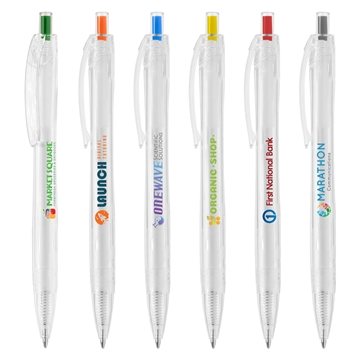 Image of 250 Promotional Aqua Clear - rPET Recycled Plastic Pen - ColorJet ...