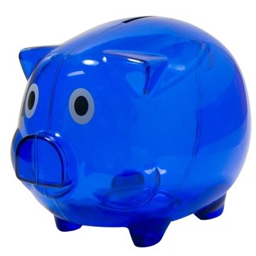 Image of 150 Promotional Pig Coin Bank - Translucent Blue