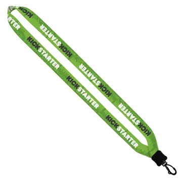Image of 100 Promotional 3/4" Dye-Sublimated Lanyard with Plastic Clamshell ...