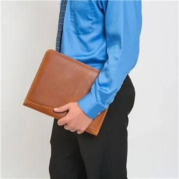 Image of 12 Custom Salt River Canyon Leather Meeting Folder - Foam Padded