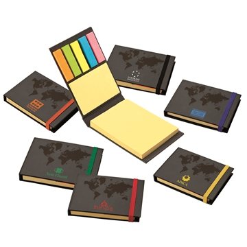 Bristol World Design Sticky Notes Book - Hardcover & Elastic Closure