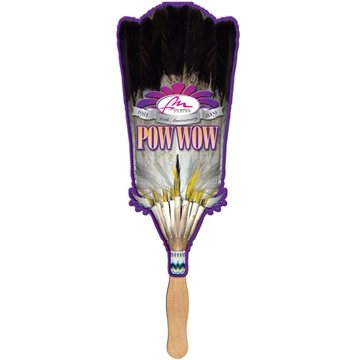 Broom Feather Sandwiched Hand Fan - Paper Products - Laminated