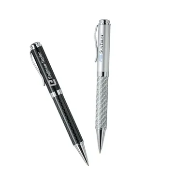 Image of 100 Custom Ballpoint Pen - Carbon Fiber & Chrome