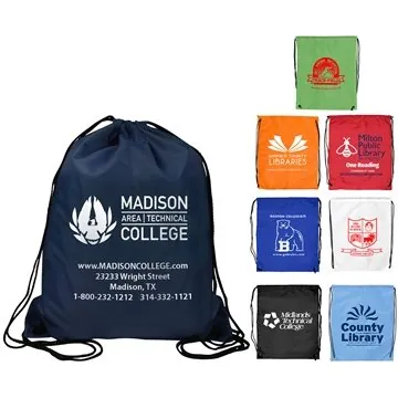 14-1/2 W x 17-1/2 H - VENTOUX 210D Polyester Drawstring Cinch Pack Backpack - Reinforced