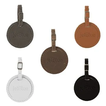 Image of 50 Custom Culver Round Leather Luggage Tag