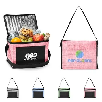 Image of 150 Promotional Denim Pattern Non-Woven 6-Pack Lunch Bag - ...