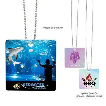Acrylic Charm With Chain - Square