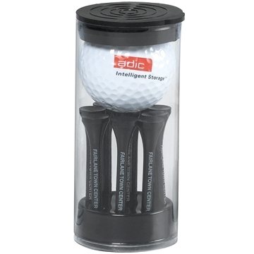 Image of 125 Promotional Golf Ball and Tees in Tube - Biodegradable