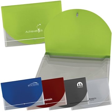 Image of 100 Promotional Color Flap Translucent Document Holder - Accordion ...