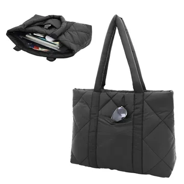 Veranda Quilted Nylon Tote Bag - Water-Resistant & Velvet Lined