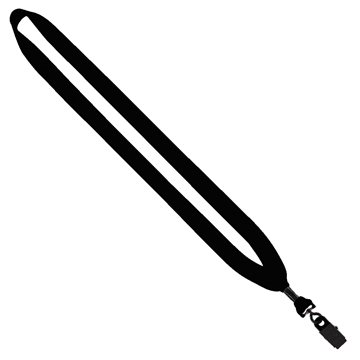3/4 Cotton Lanyard with Metal Crimp & Bulldog Clip