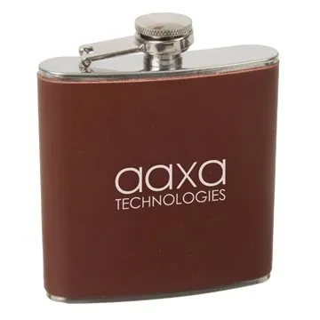 Image of 50 Customized 6oz Leather Flask - Genuine Leather