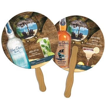 Circle Fast Hand Fan (2 Sides) - Paper Products - Full Color