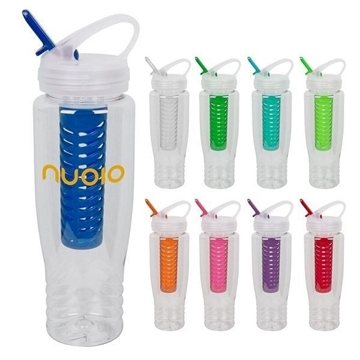 28 Oz Polyclean Color Fruit Fusion Water Bottle - Infuser & BPA Free