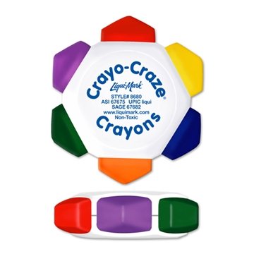 Image of 120 Custom Crayo-Craze 6 Color Crayon Wheel With White Housing - ...