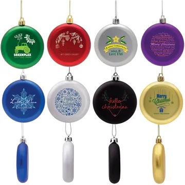 100 Promotional Shatter Resistant Flat Round Ornament